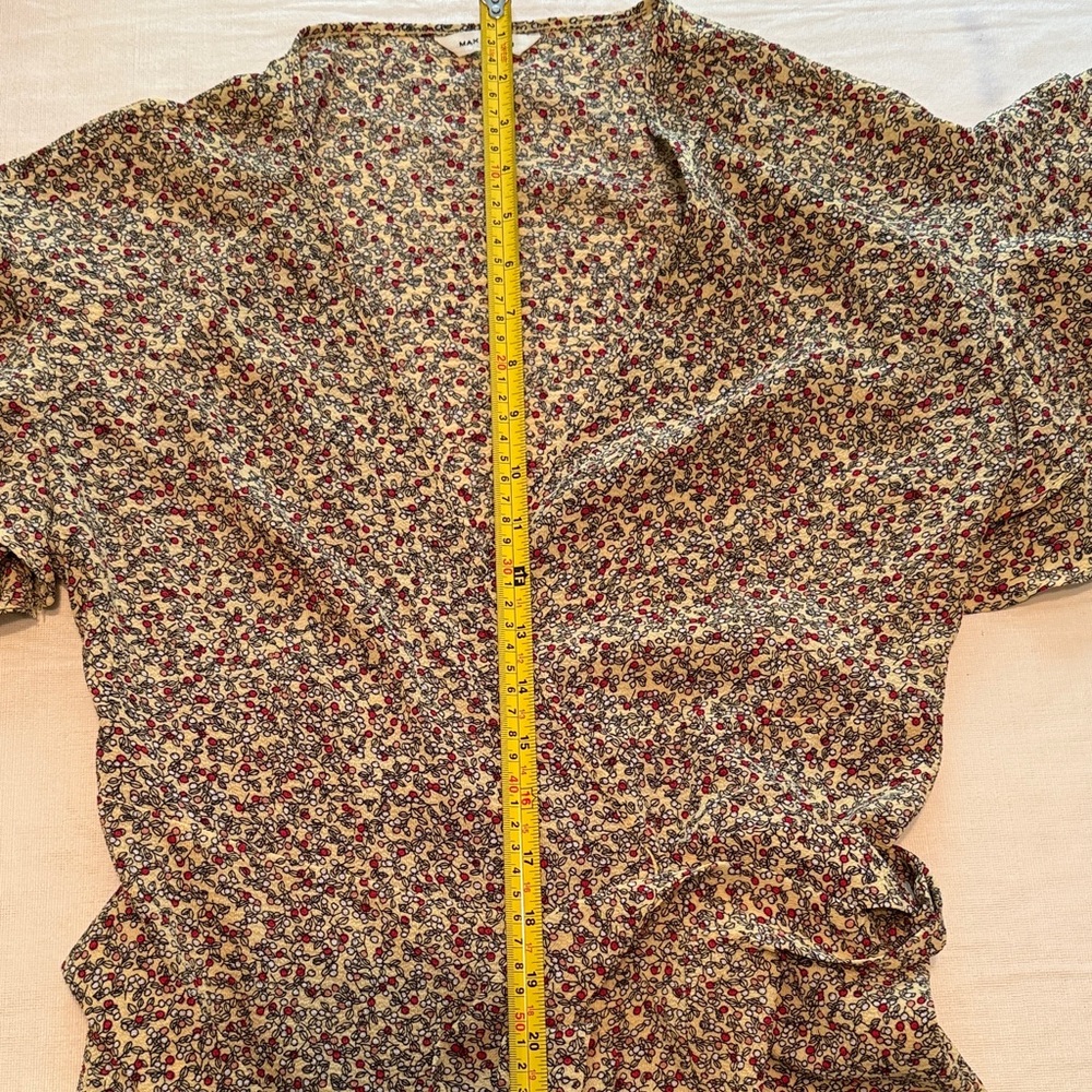 Max Studio Women's Yellow Red Floral High-Low Wrap Dress Size M - Picture 9 of 12